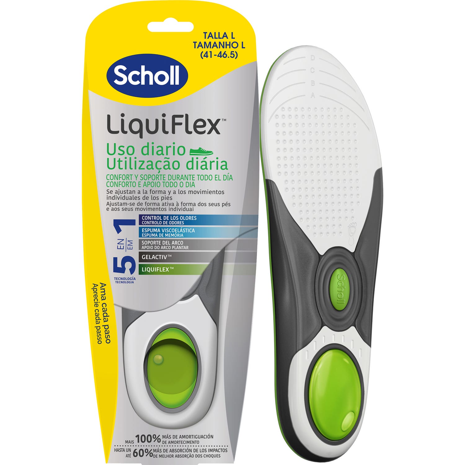 Scholl LiquiFlex Plantillas Uso Diario Talla L 1 Par