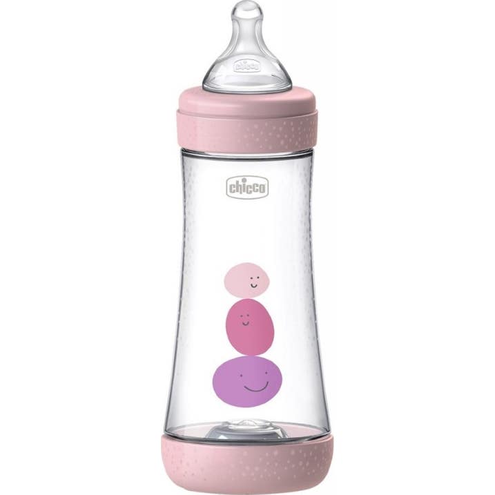 Chicco Perfect 5 Biberón Tetina de Silicona Rosa 4 M+ 300 ml