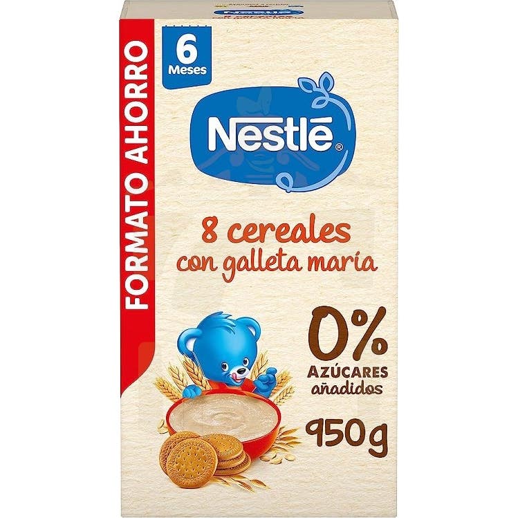 Nestlé Papilla 8 Cereales Galleta Maria 0% Azúcar Añadido 950 g