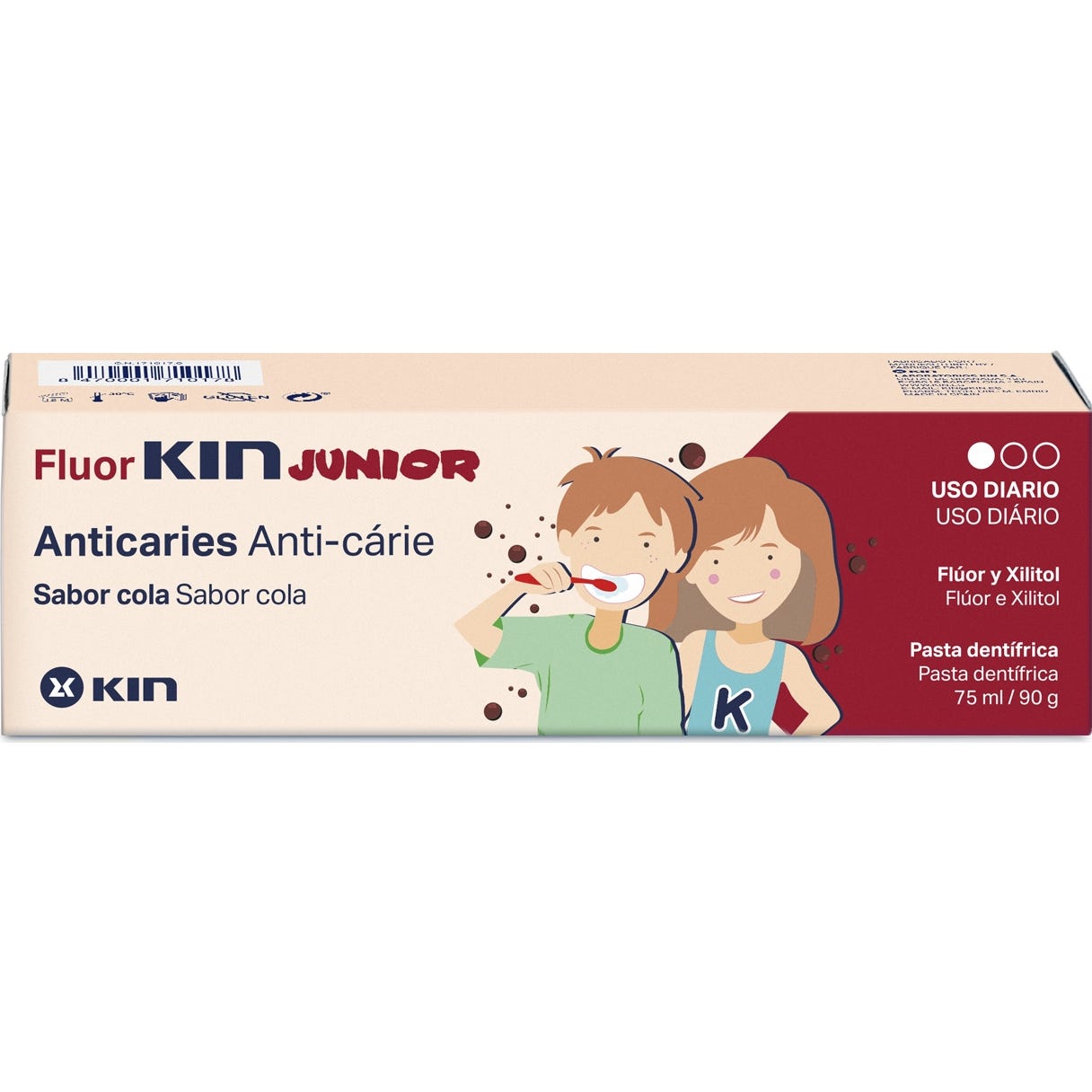 Fluor-Kin Junior dentífrico sabor cola 75ml