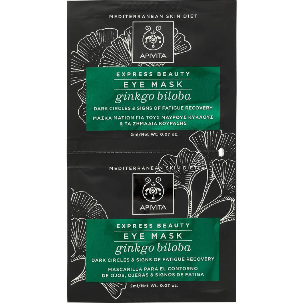 Apivita Express Beauty Mascarilla Ojeras ginkgo Biloba 2 udsx2 ml