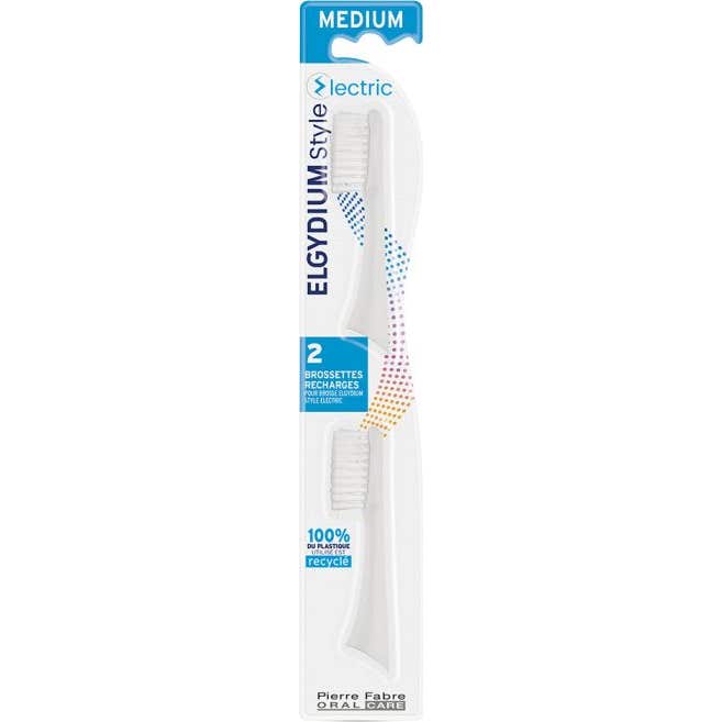 Elgydium Style Recambios Cepillo de Dientes Eléctrico Medio 2 uds