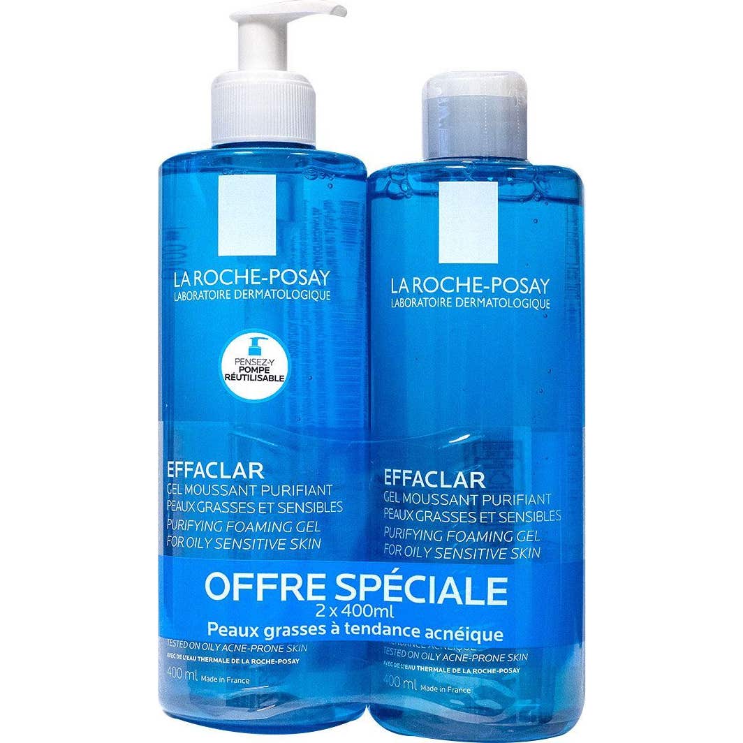 La Roche-Posay Effaclar Gel Limpiador Purificante 2x400ml