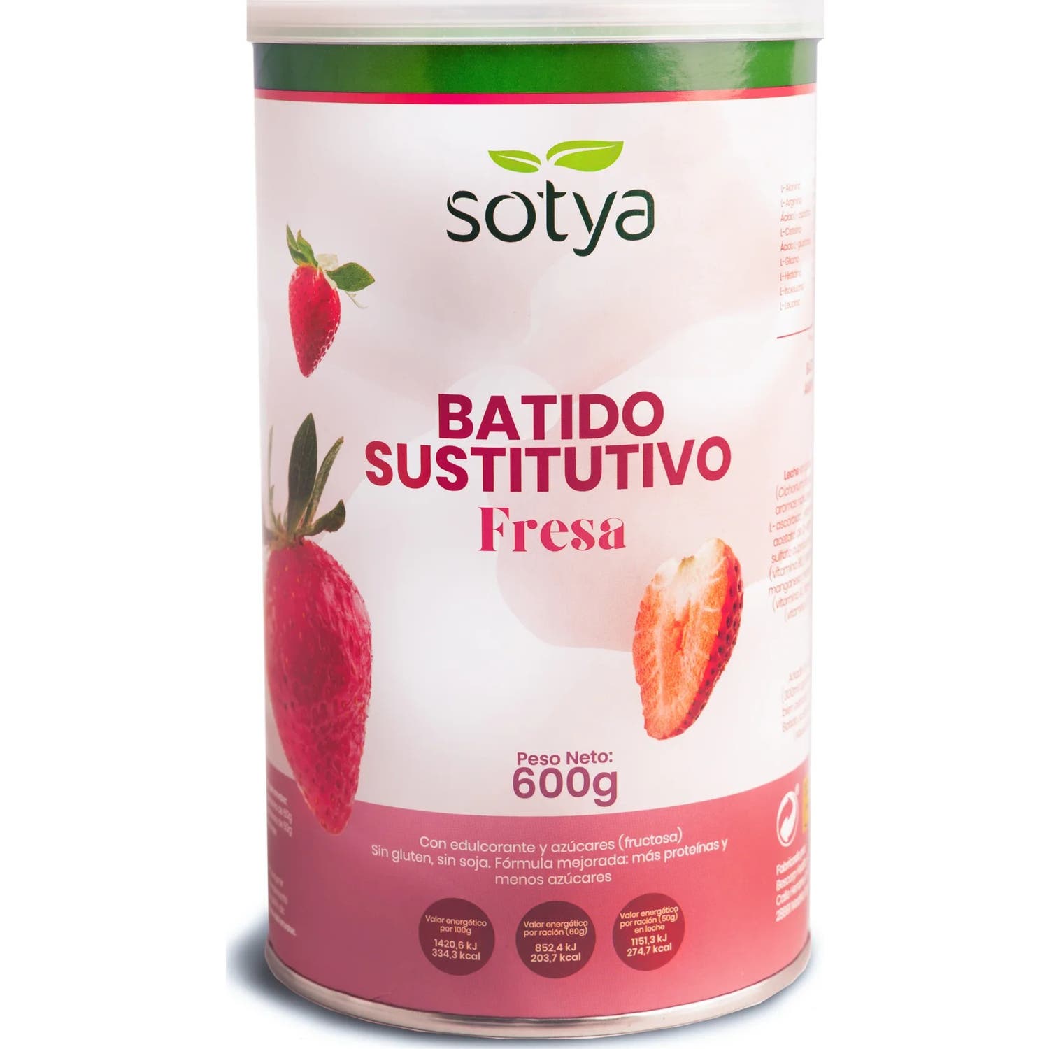 Sotya Batido Saciante Fresa 600 g