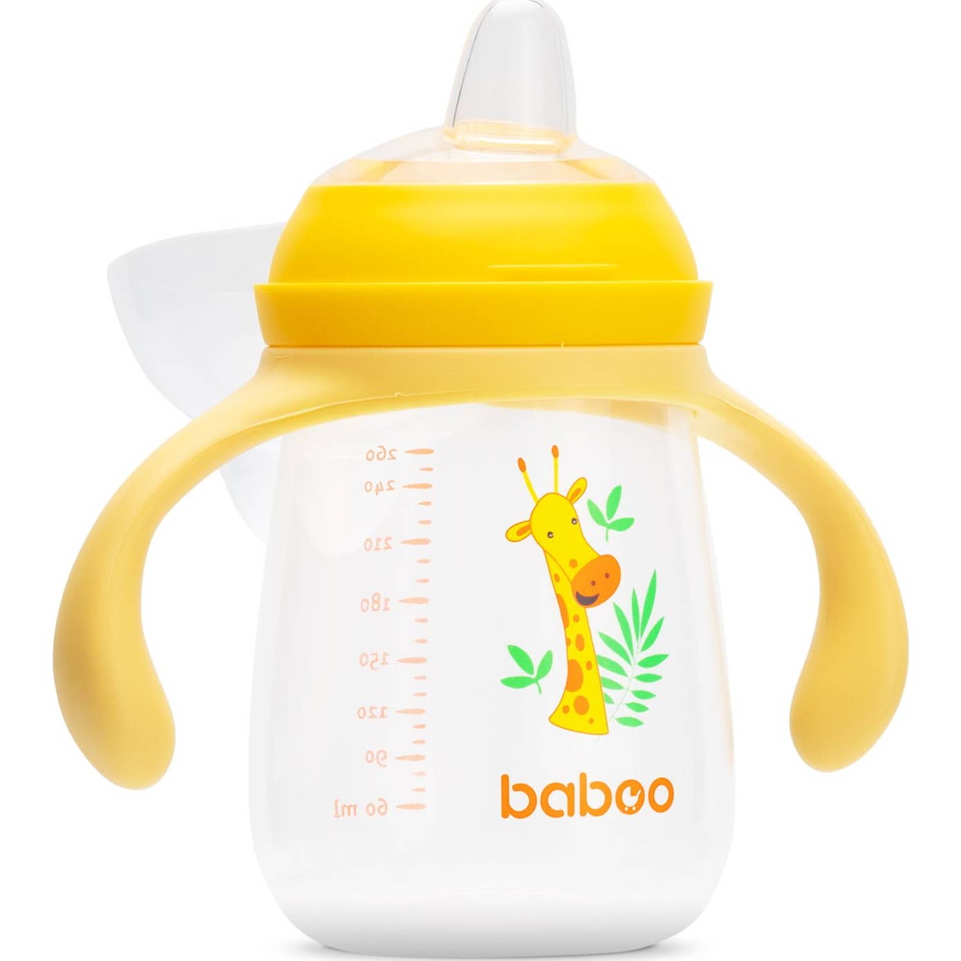 Baboo Vaso con Boquilla Silicona Safari Amarillo 6M 260ml 1ud