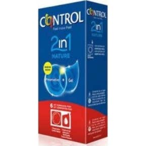 Controle Natureza 2 Em 1 Preservativo + Gel 6u