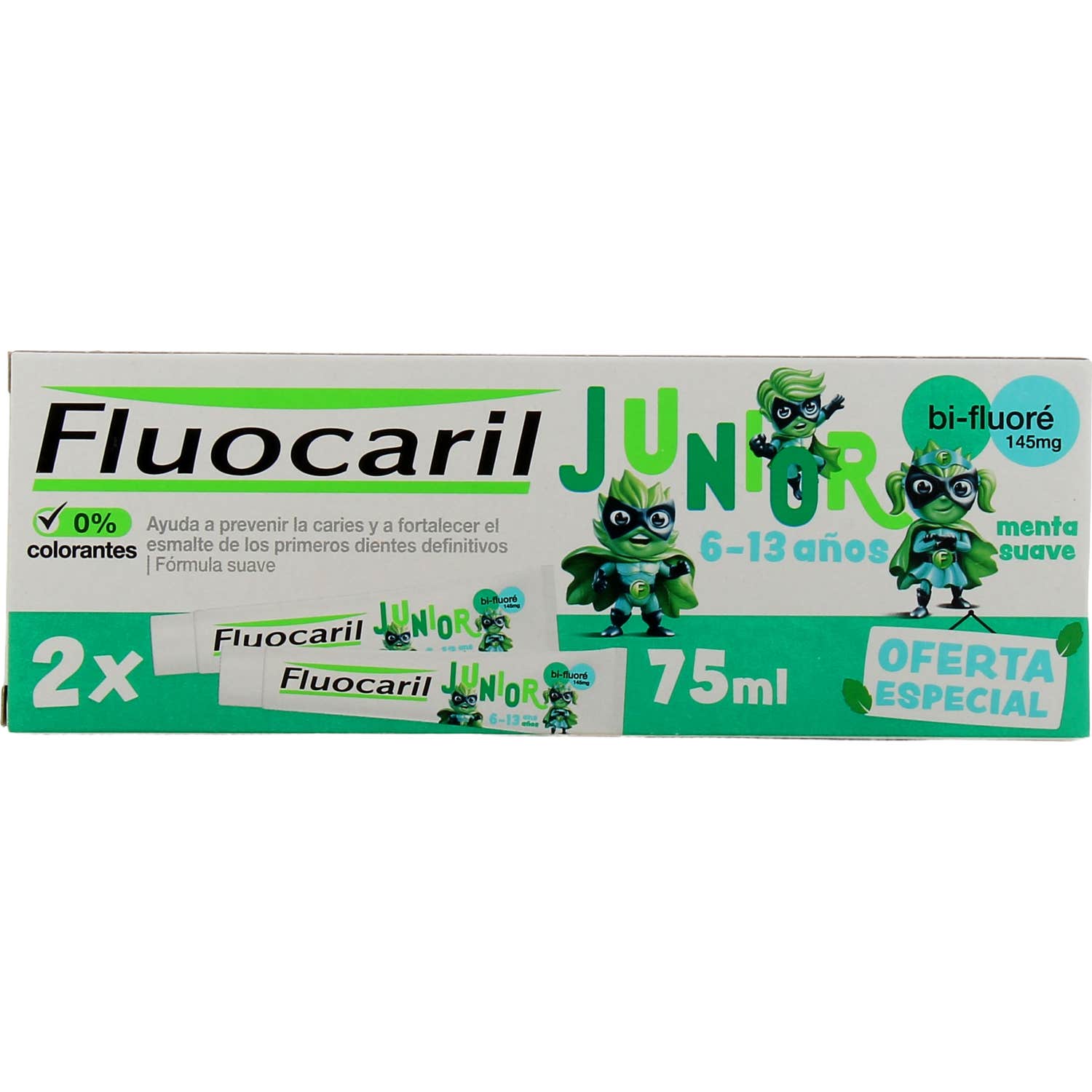 Fluocaril Junior 6-13 Años Menta Suave 2x75ml