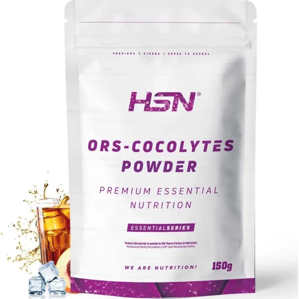 HSN ORS Cocolytes Agua de Coco + Electrolitos en Polvo Té Helado de Melocotón 150g | Natural Doctor