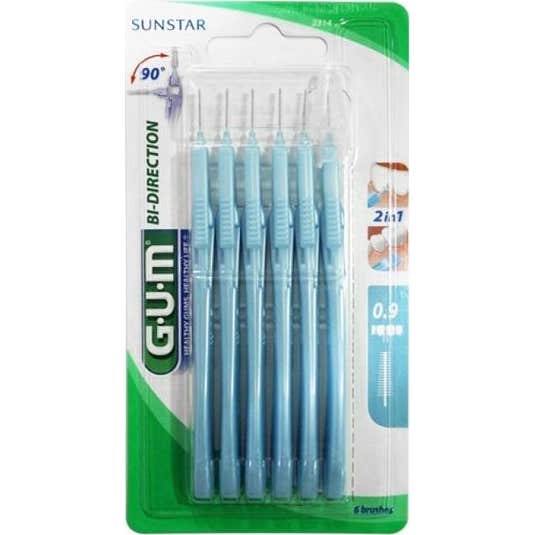 Cepillo Interdental Proxabrush Gum Bidireccional Cónico 90° 0,9mm 6 Unidades