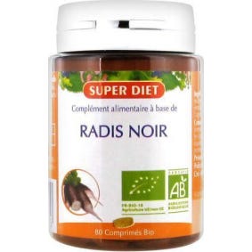Rábano Negro Super Diet Black Radish Organic 80 tabletas