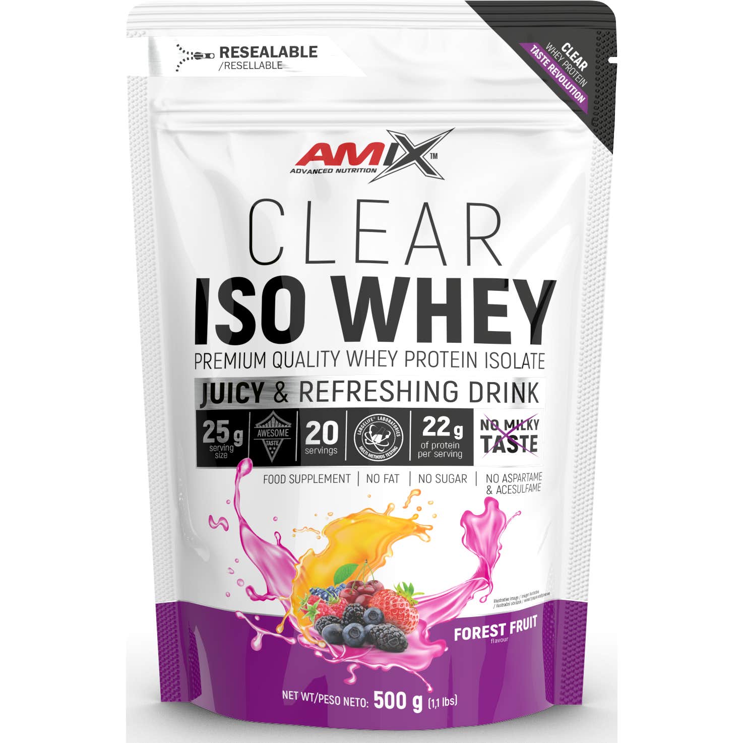 Amix Clear Iso Whey Frutas del Bosque 500g