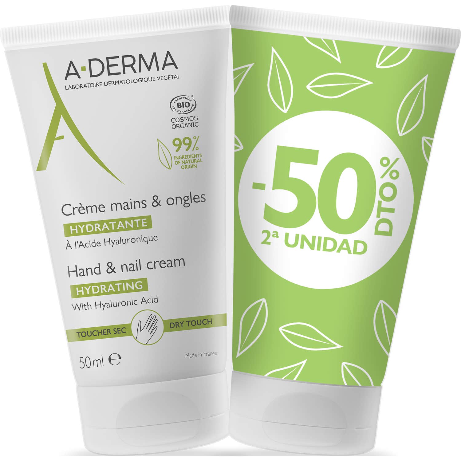 A-Derma Crema de Manos y Uñas Reparadora 2x50ml