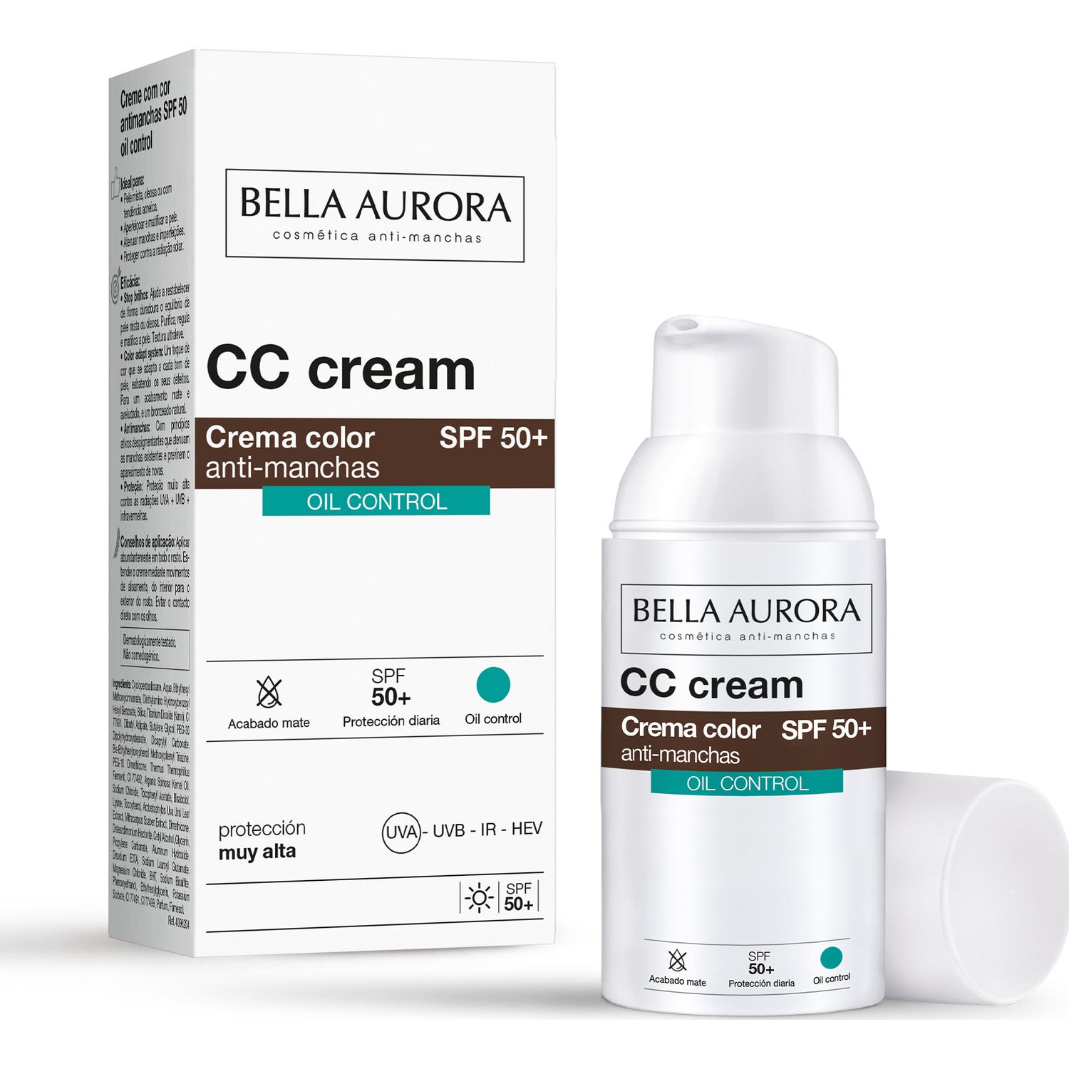 Bella Aurora CC Cream Crema Color Anti-Manchas SPF50+ Oil Control 30ml