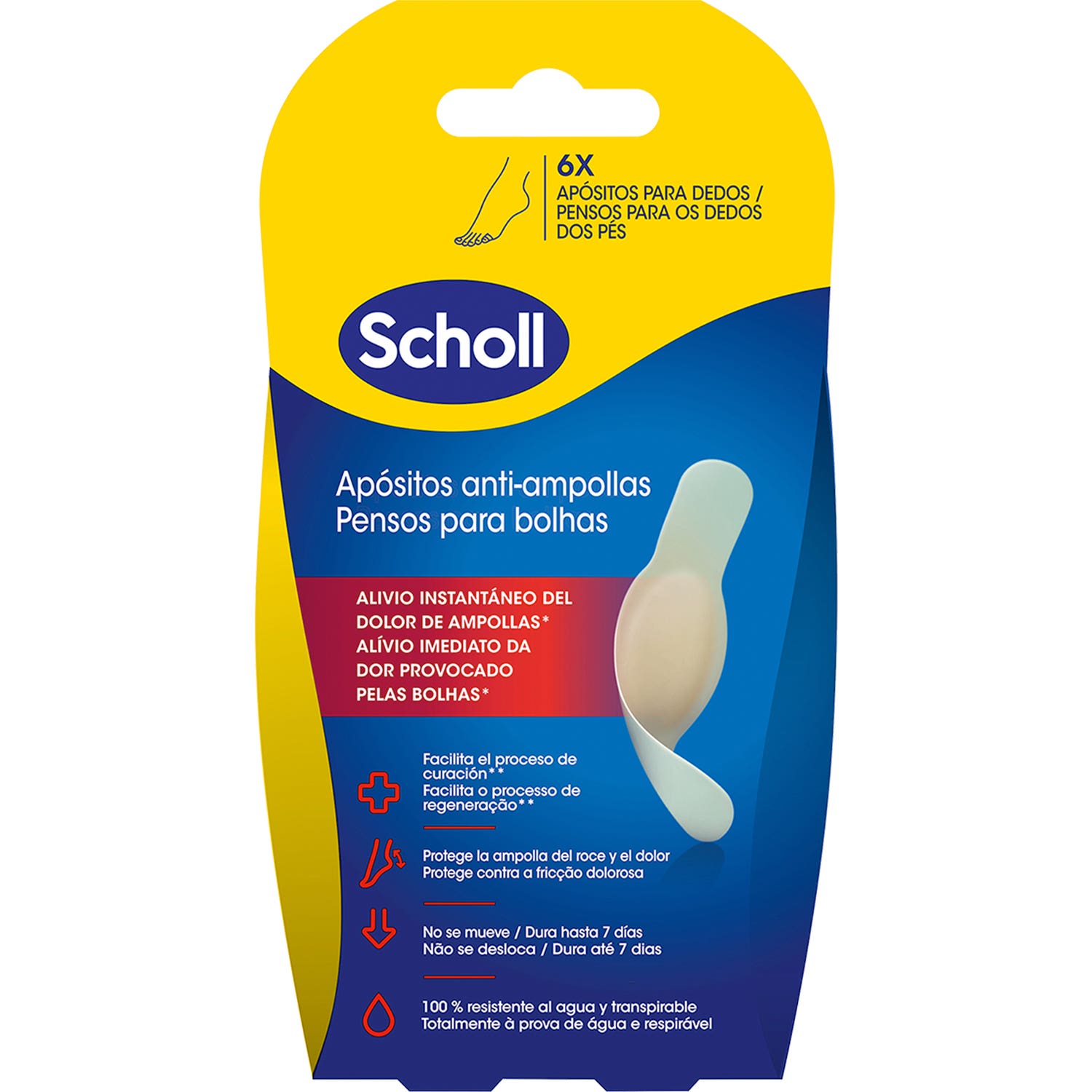 Scholl Apósitos Anti-Ampollas Dedos 6uds