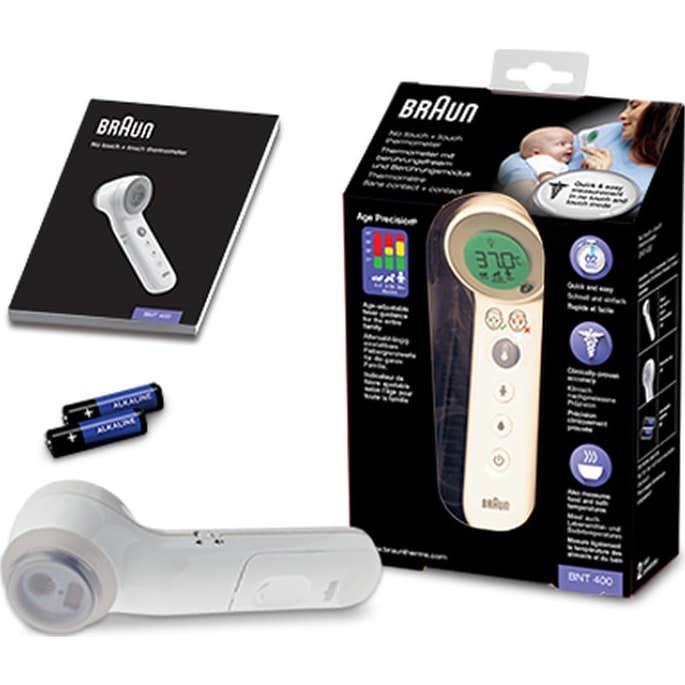Braun Termómetro Sin Contacto BNT400WE frontal con Age Precision