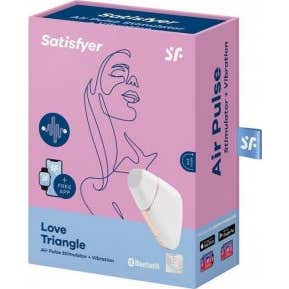 Satisfyer Vibrador y Estimulador de Aire Pulsado Love Triangle Blanco 1ud