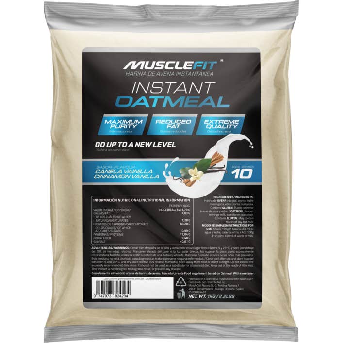 MuscleFit Harina de Avena Sabor Vainilla&Canela 1kg