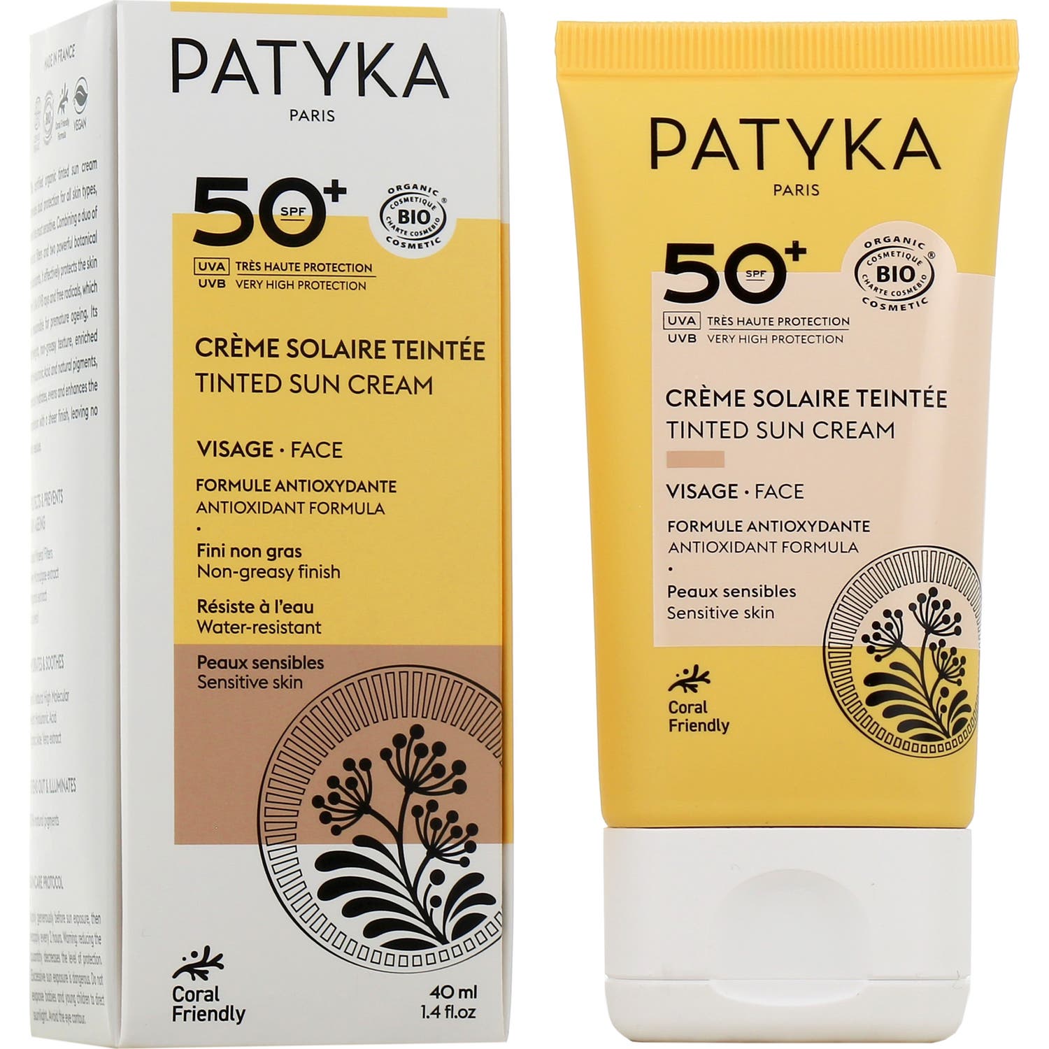 Patyka Crema Solar Facial con Color SPF50+ 40ml