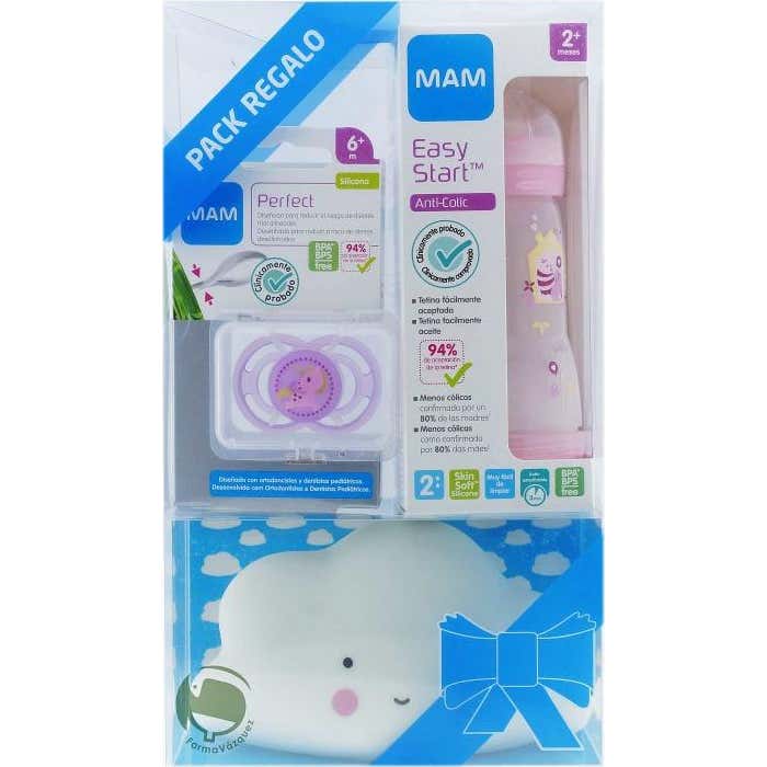 MAM Pack Regalo Biberón + Chupete + Lámpara Nube