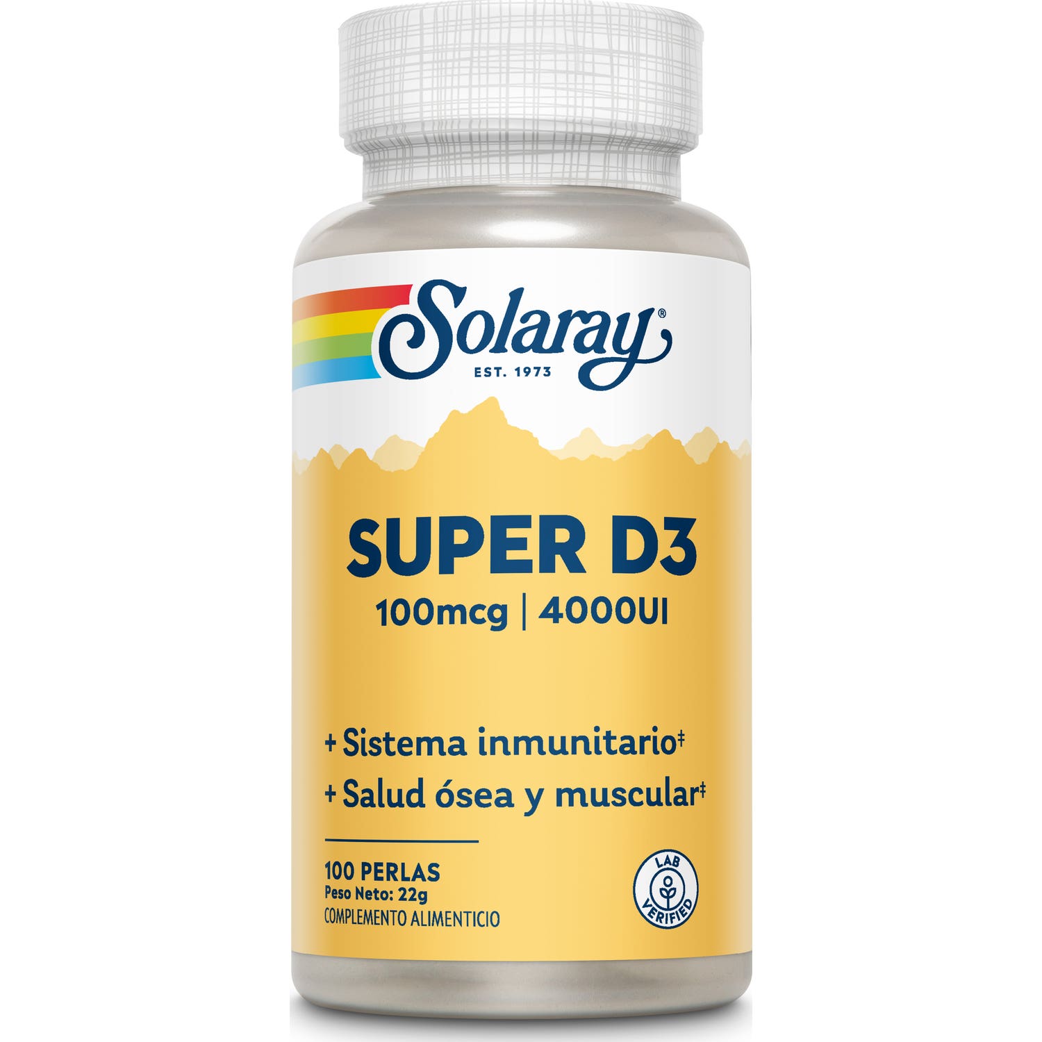 Solaray Super D3 100 mg 4000ui 100 Perlas