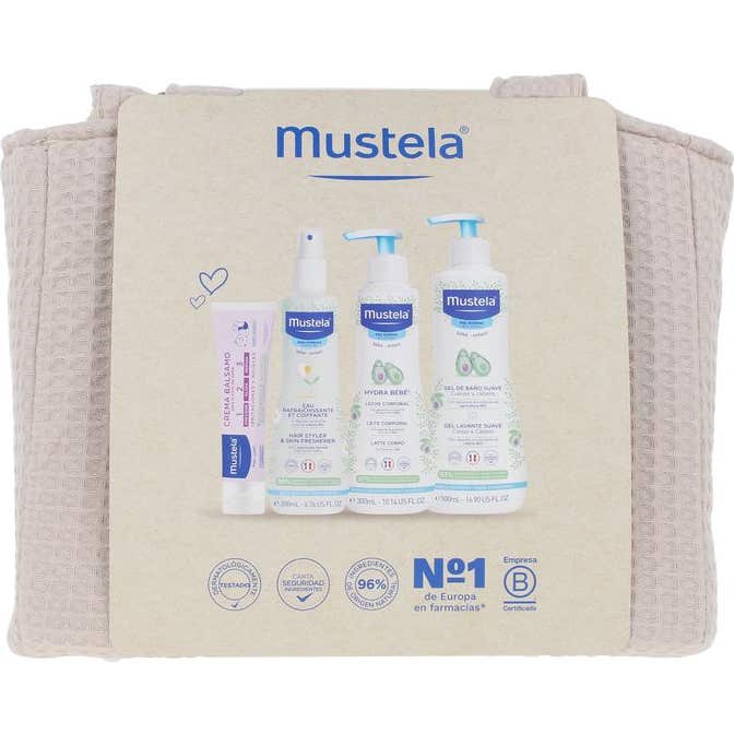 Mustela Bebé Set Neceser Bolsa Carrito Beige Piel Normal