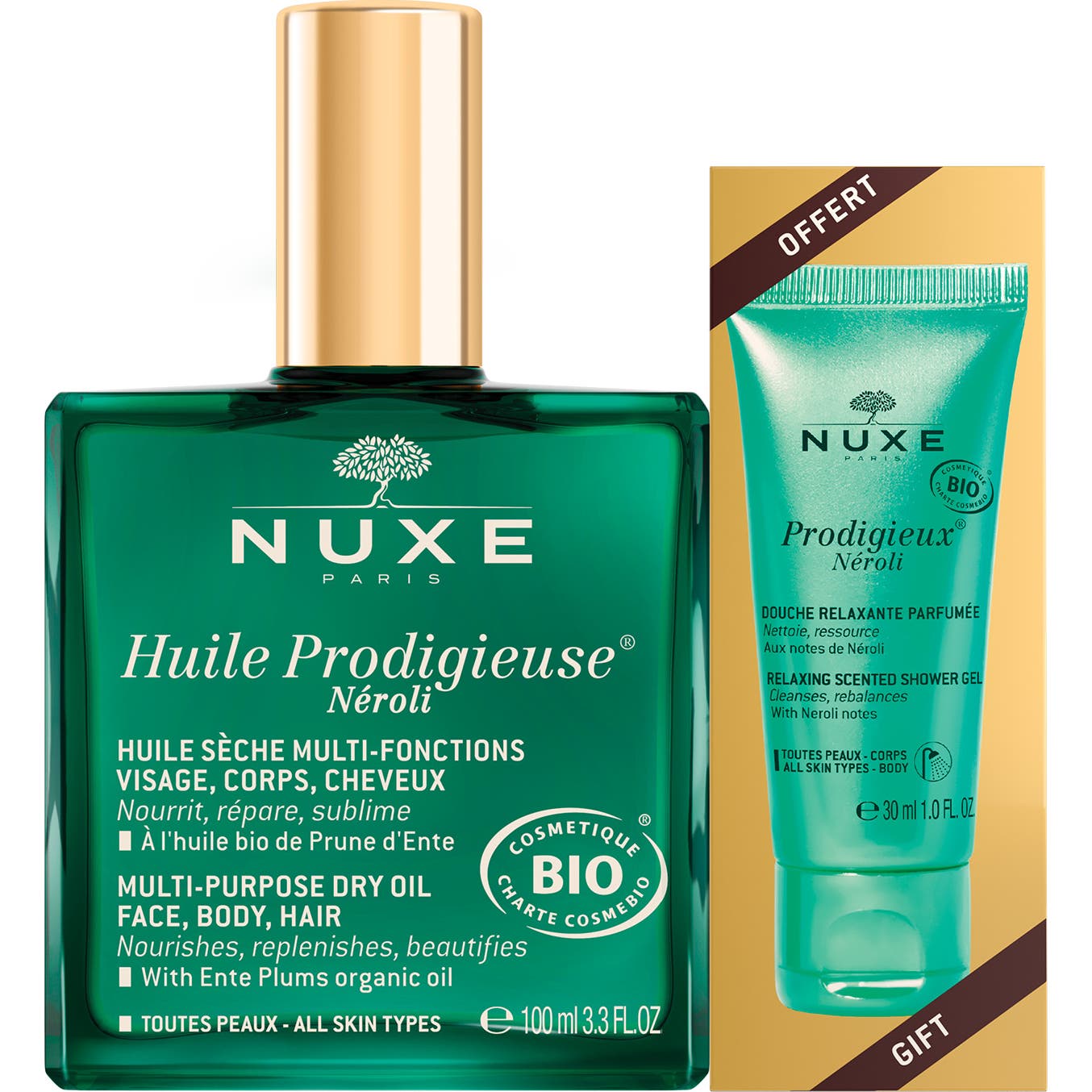 Nuxe Huile Prodigieuse Néroli 100ml + Gel de Ducha Relajante 30ml