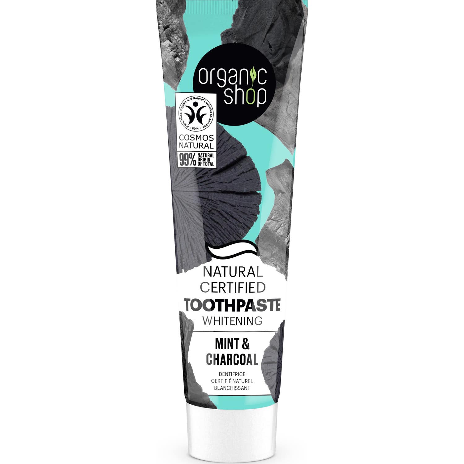 Organic Shop Toothpaste Whitening Mint Charcoal 100g