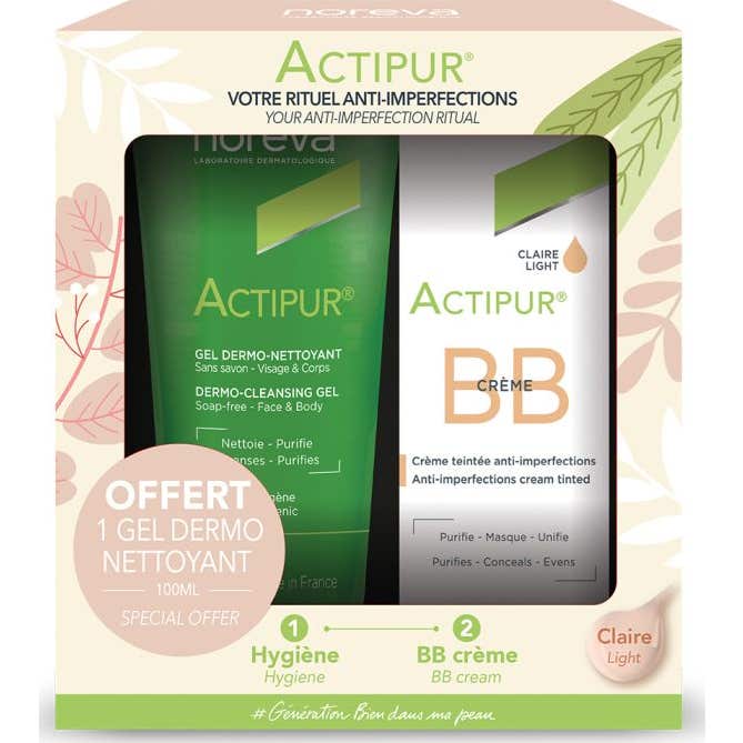 Actipur Set Bb Tinted Cream Clear + Dermolimpiador gel