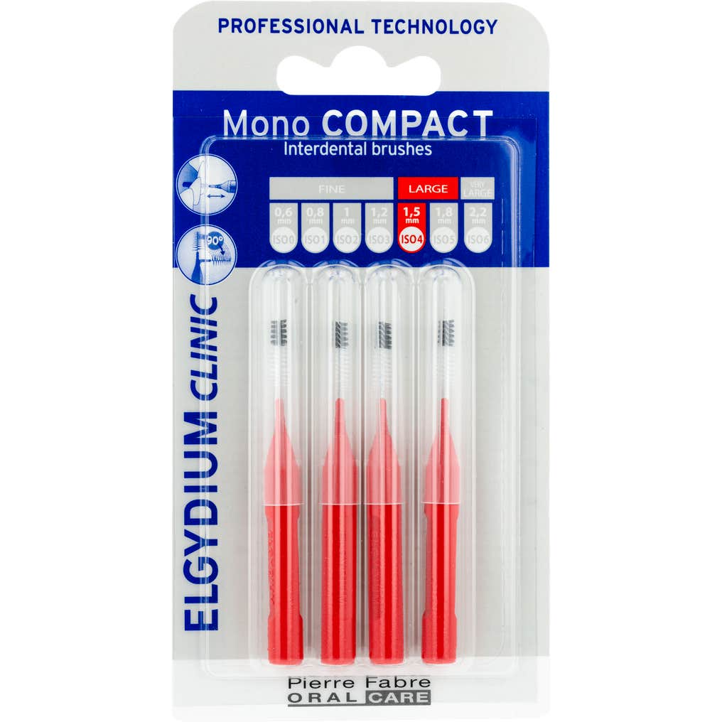 Elgydium Clinic Mono Compact Cepillos Interdentales 1,5mm Rojo 4uds