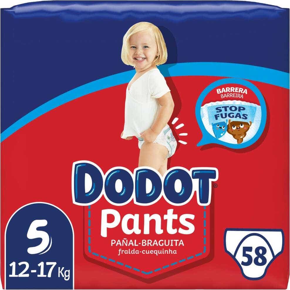 Dodot Pants Jumbo Bebé Seco Rojo Talla 5 12-17 Kg 58 uds