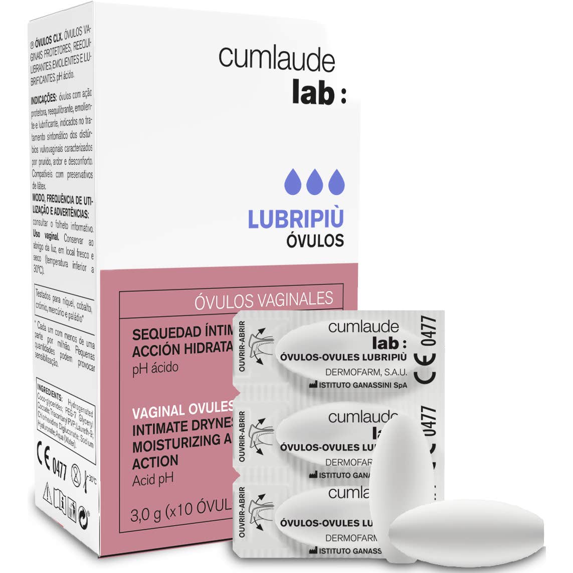 Cumlaude Lab Lubripiù Sequedad Íntima Óvulos Vaginales 10uds