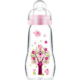 MAM Botella de vidrio rosa 2 meses y + Dbit 2 Botella 260 ml