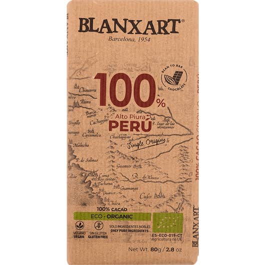 Blanxart Chocolate Negro 100% Perú Bio 80g