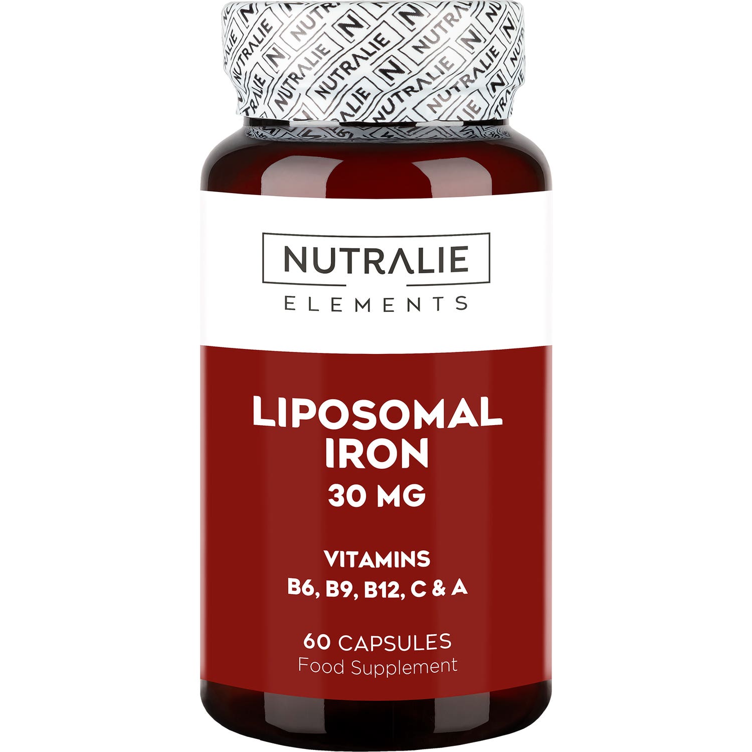 Nutralie Hierro Liposomal 30mg + Vitaminas C + A + B6 + B12 Cansancio 60caps
