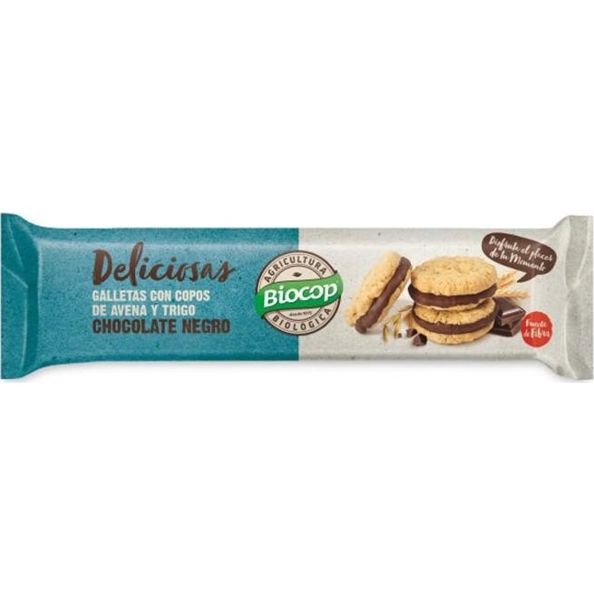 Biocop galleta Deliciosas Rellena Choco Negro 150 g