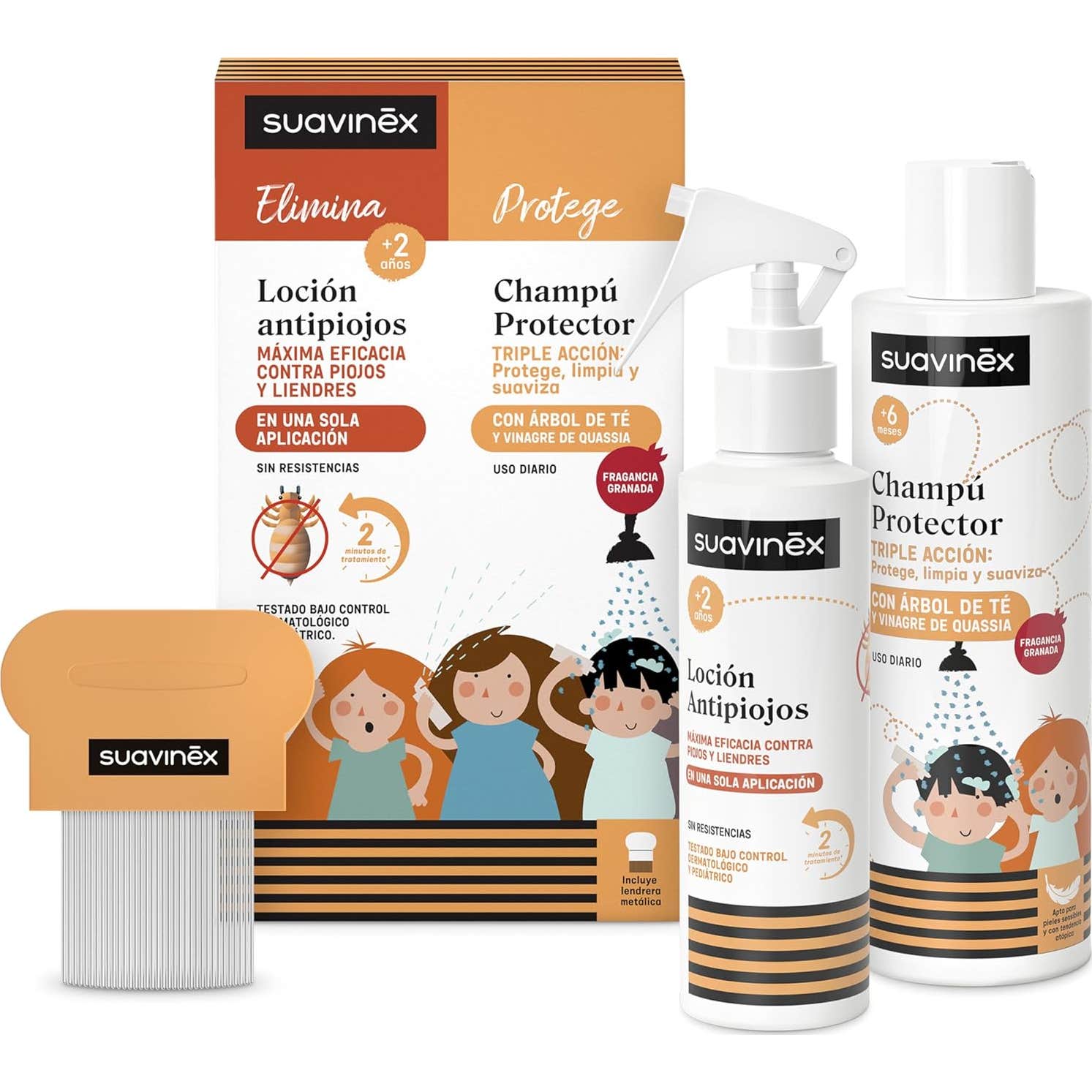 Suavinex Set Locion Antipiojos 125 ml + Champu Protector 250 ml