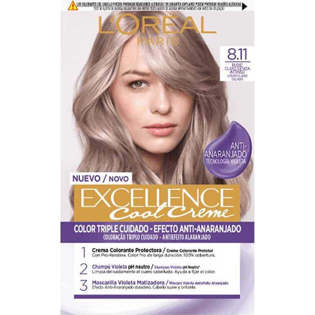 'L''Oréal Excellence Creme Tinte Nº8,11 Rubio Claro Ceniza 192ml'