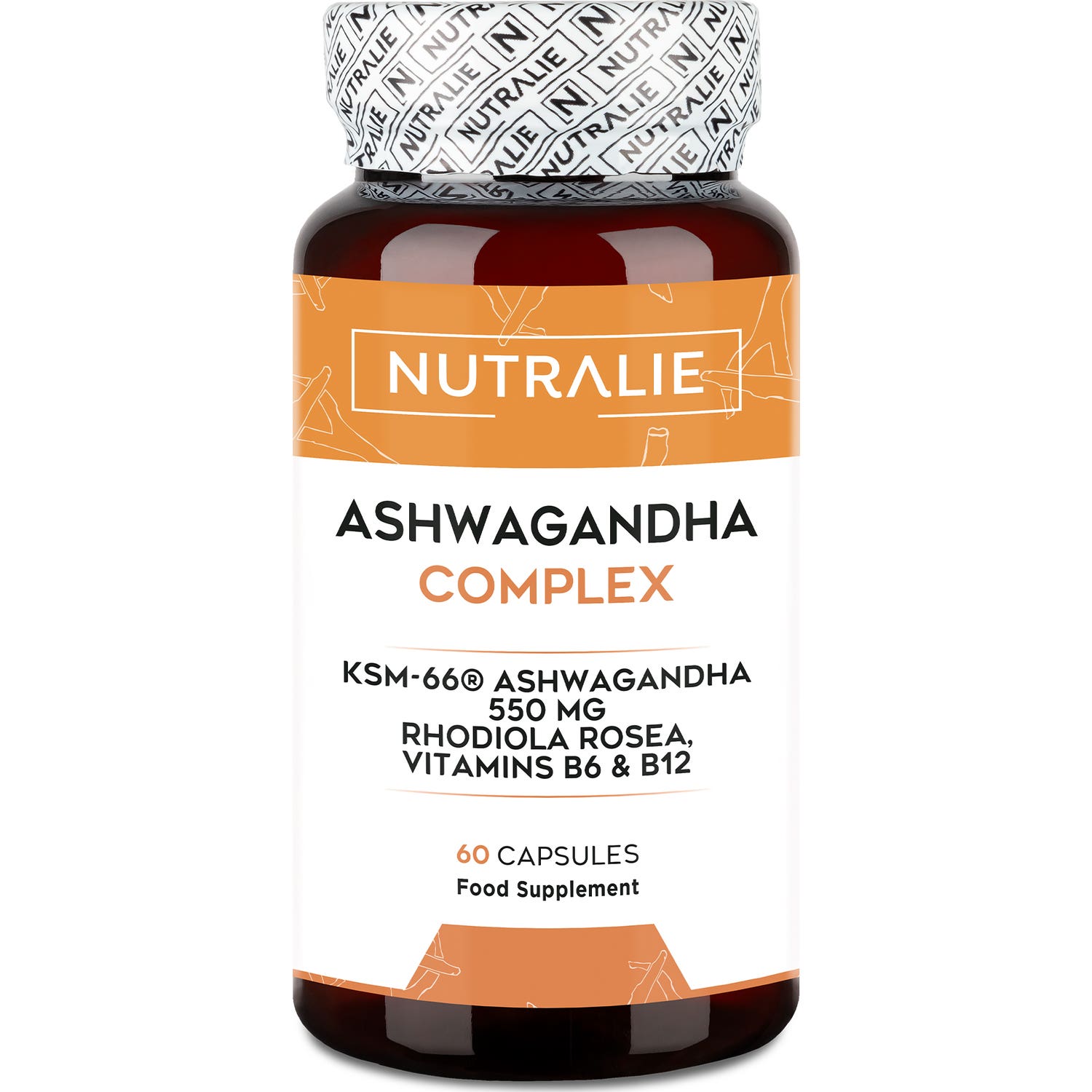 Nutralie Ashwagandha Complex + Vitaminas B6, B12 y Rodiola 60caps