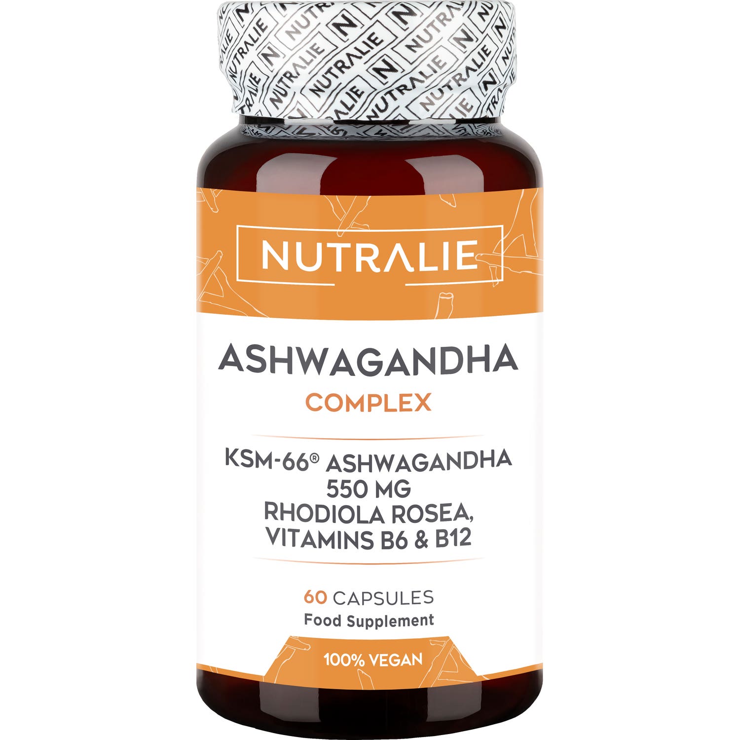 Nutralie Ashwagandha Complex + Vitaminas B6, B12 y Rodiola 60caps