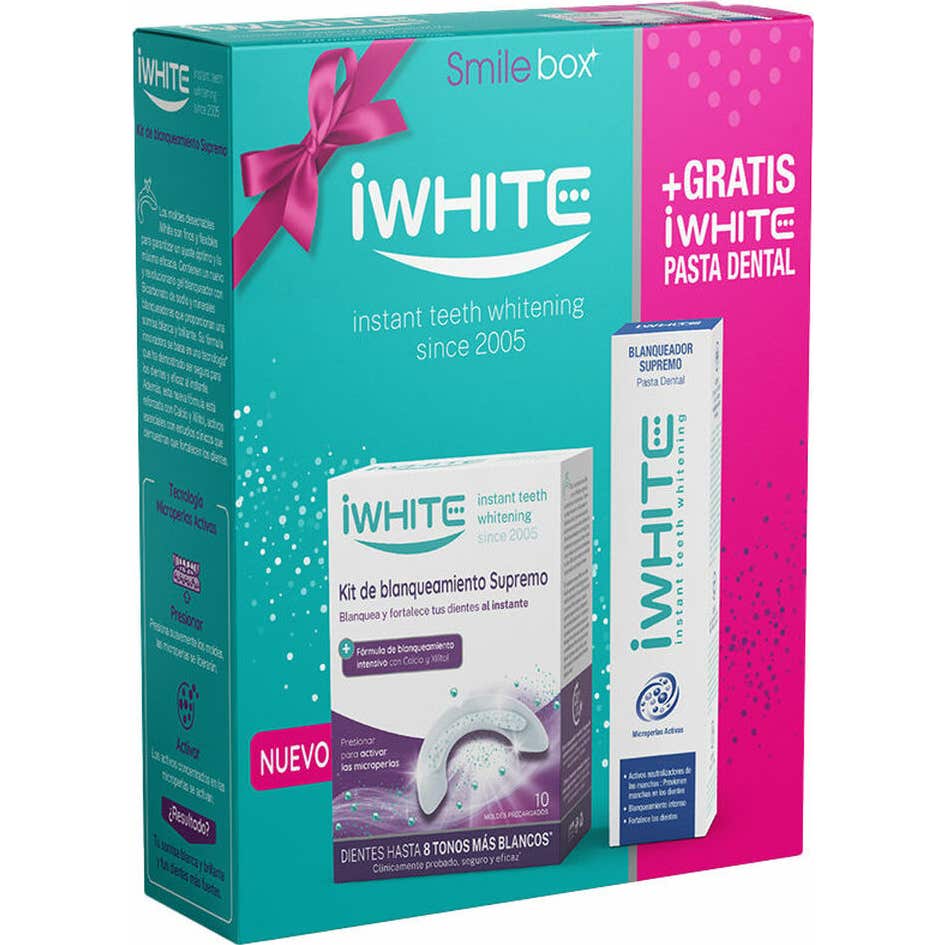 iWhite Kit Blanqueamiento Supremo 10 Moldes + Dentífrico 75ml