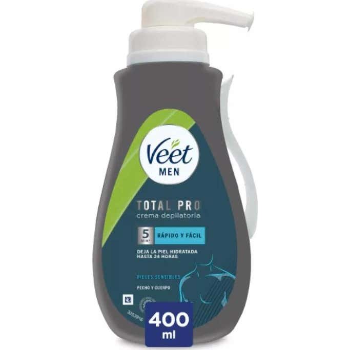 Veet Men Total Pro Crema Depilatoria Piel Sensible 400ml