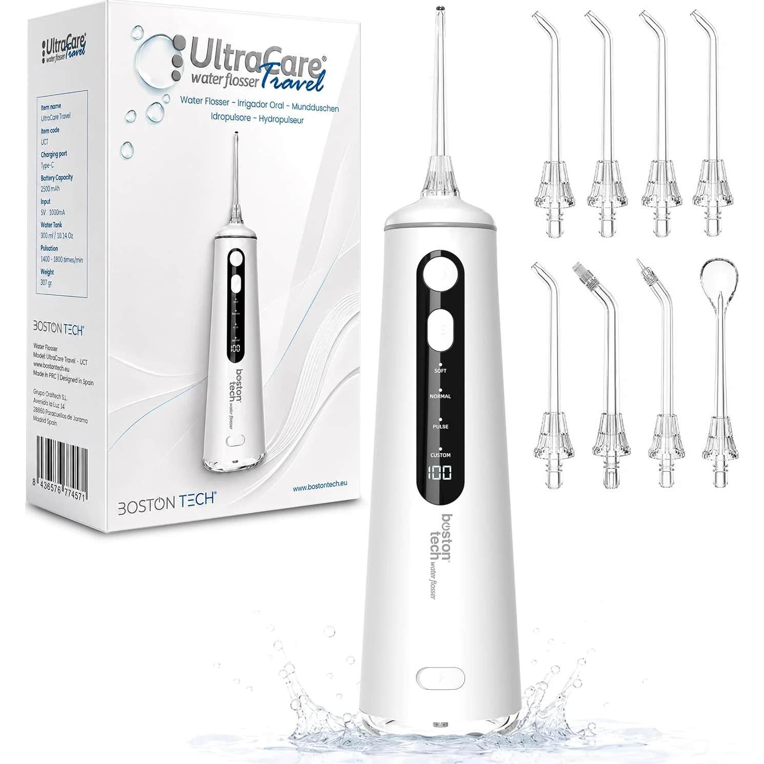Ultra Care Irrigador Dental Inalámbrico portátil Profesional IPX7 Blanco 1 ud
