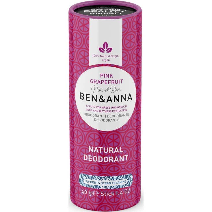 Ben & Anna Natural Deodorant Stick Pink Grapefruit 40g