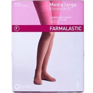 Farmalastic Media Larga Blonda Fuerte Beige T Pequeña 1 par