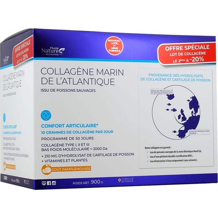 Pharm Nature Micronutrition Colágeno Marino de Bretaña Confort Articular 450 g 2 uds