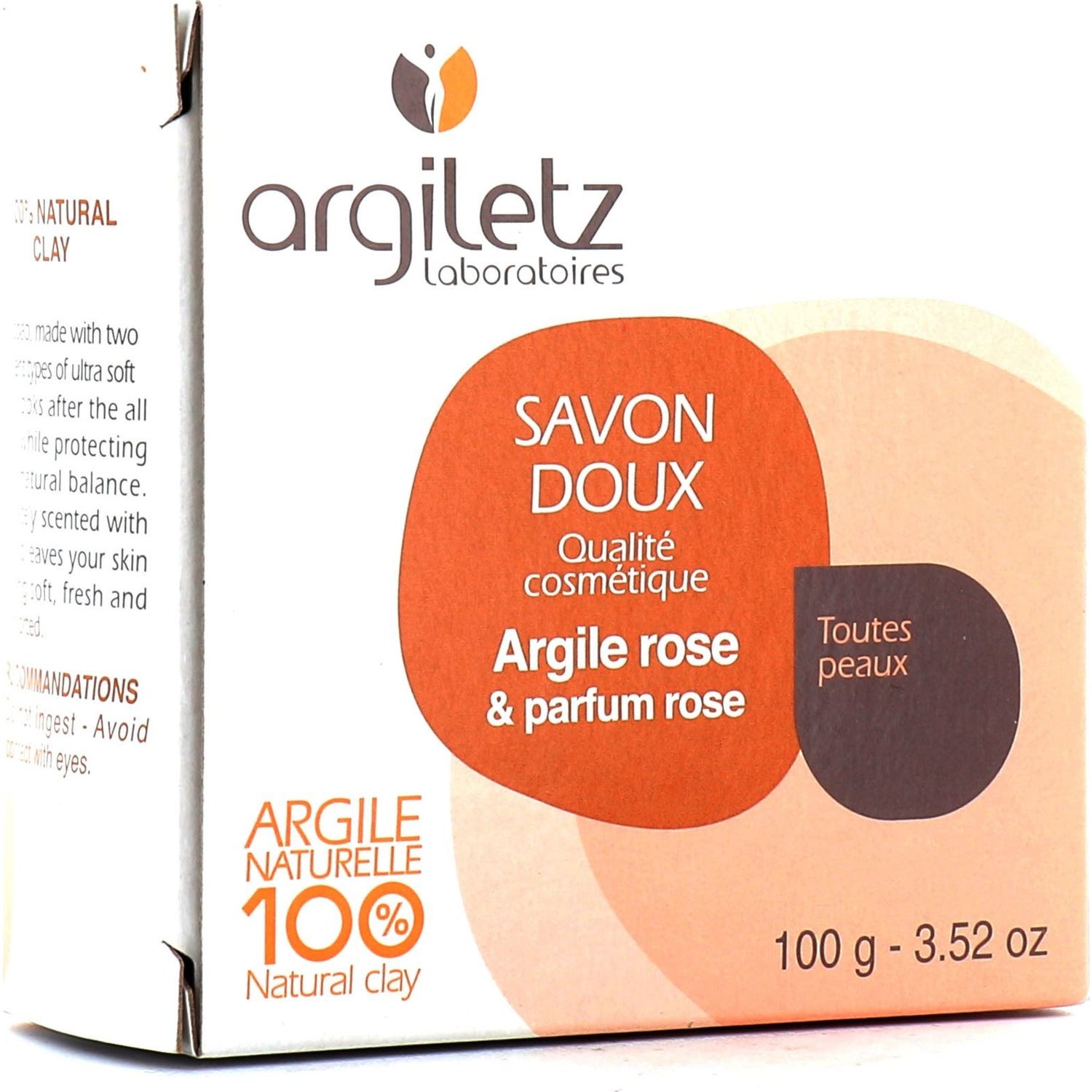 Argiletz Jabón Calmante Perfume Rosa Arcilla Rosa 100g