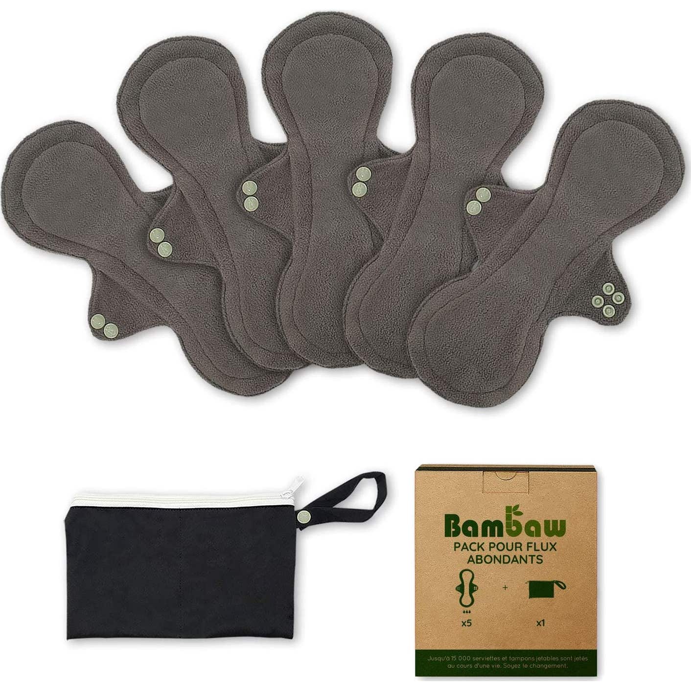 Bambaw Serviette Hygiénique Lavable Flux Abondant 1ud