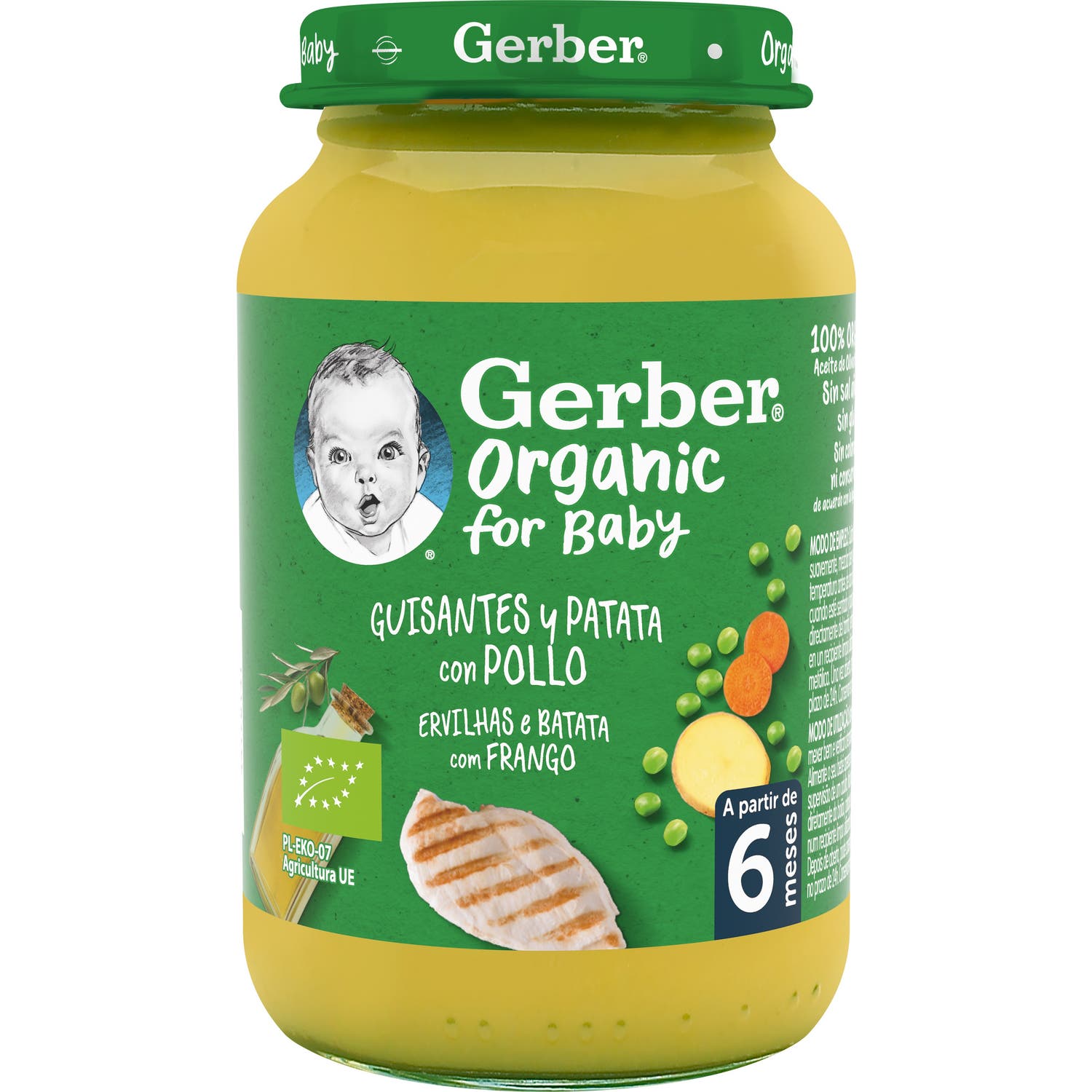 Gerber Organic Guisantes y Patata con Pollo 190g | Natural Doctor
