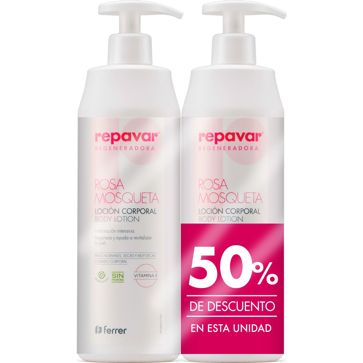 Repavar Regeneradora Rosa Mosqueta Loción Corporal 2x500ml