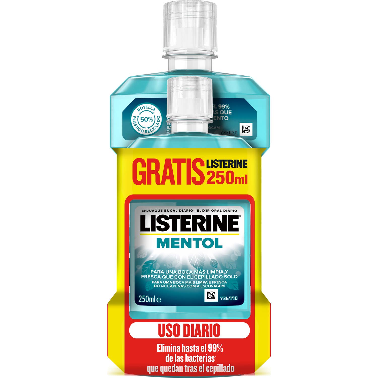 Listerine Enjuague Bucal Mentol 500+250 ml